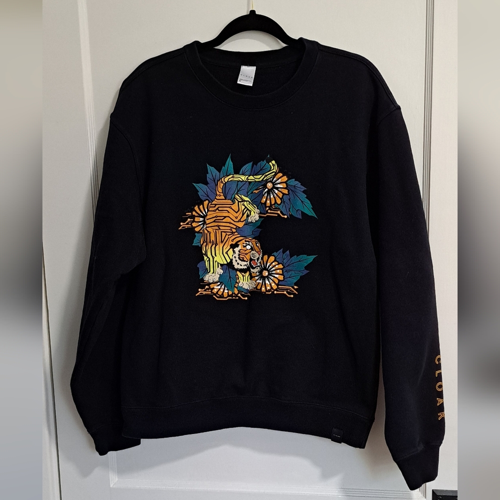 CLOAK Tiger Graphic Sweatshirt Black Unisex M